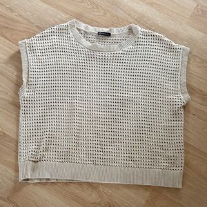 Chic Cream Knit Women's Sweater